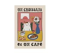 Casa Poster Decorativo Stampe Su Tela Astratte Con Gatti Divertenti, Poster Vintage, Simpatici Animali, Gatti, Cucina, Bagno, Pittura, Arte Murale, Arredamento Per La Casa(D,40x60cm)