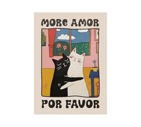 Casa Poster Decorativo Stampe Su Tela Astratte Con Gatti Divertenti, Poster Vintage, Simpatici Animali, Gatti, Cucina, Bagno, Pittura, Arte Murale, Arredamento Per La Casa(E,30x40cm)