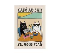 Casa Poster Decorativo Stampe Su Tela Astratte Con Gatti Divertenti, Poster Vintage, Simpatici Animali, Gatti, Cucina, Bagno, Pittura, Arte Murale, Arredamento Per La Casa(N,50x70cm)