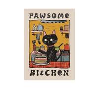 Casa Poster Decorativo Stampe Su Tela Astratte Con Gatti Divertenti, Poster Vintage, Simpatici Animali, Gatti, Cucina, Bagno, Pittura, Arte Murale, Arredamento Per La Casa(I,20x30cm)