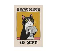 Casa Poster Decorativo Stampe Su Tela Astratte Con Gatti Divertenti, Poster Vintage, Simpatici Animali, Gatti, Cucina, Bagno, Pittura, Arte Murale, Arredamento Per La Casa(B,20x30cm)
