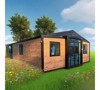 Casa prefabbricata a basso consumo energetico ecologica del contenitore ideale per una vita sostenibile Comunità di piccole case o investimenti in affitto, struttura modulare durevole per tutte le