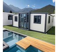 Casa prefabbricata piccola in vendita, 20ft/40ft pieghevole piccola casa con 2 camere da letto, 1 bagno completo e cucina, contenitore espandibile casa per vivere per adulti, casa modulare mobile