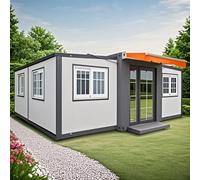 Casa prefabbricata piccola in vendita, casa di contenitore espandibile dal design moderno di lusso per vivere in casa mobile prefabbricata Villa 2 3 4 camere 1 bagno e cucina completamente attrezzati