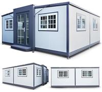 Casa prefabbricata portatile con 2 camere da letto, 1 bagno e cucina completamente attrezzati, contenitore prefabbricato per adulti e casa, casa mobile pieghevole con telaio in acciaio