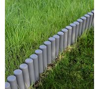 casa.pro Bordure per Aiuole Giardino Elementi Cilindrici in Plastica Set da 10 Blocchi con Lunghezza Tot 2,7 m Palizzate per Delimitare Aiuole - Grigio Scuro