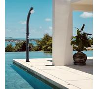 casa.pro Doccia Solare da Esterno 18L con Soffione Girevole Miscelatore e Rubinetto Lavapiedi Doccia Estiva per Piscina Campeggio e Giardino 216 cm Nero