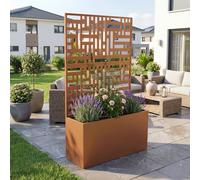casa.pro Fioriera con Grigliato Mobile Marrone 146 x 83 x 31 cm