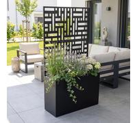 casa.pro Fioriera con Grigliato Mobile Nero 146 x 83 x 31 cm