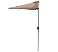 casa.pro Ombrellone a Semicerchio con Palo in Acciaio e Tela Parasole a Mezzaluna per Balcone Terrazzo Giardino Apertura con Manovella 300x150 cm Marrone chiaro