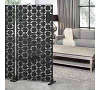 casa.pro Pannello Divisorio per Spazi Esterni Interni Frangivista Decorativo con Struttura Traforata Schermo Divisore in Acciaio 180 x 90 cm Nero