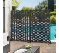 casa.pro Pannello Divisorio per Spazi Esterni Interni Frangivista Decorativo con Struttura Traforata Schermo Divisore in Acciaio 180 x 120 cm Nero