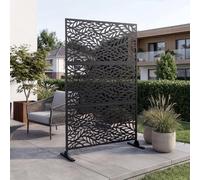 casa.pro Pannello Divisorio per Spazi Esterni Interni Parete Divisoria in Acciaio Separatore Decorativo Metallo Frangivista per Giardino Terrazza Balcone 180 x 120 cm - Nero