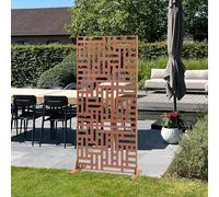 casa.pro Pannello Divisorio per Spazi Esterni Interni Schermatura Decorativa con Struttura Traforata Schermo Divisore in Acciaio 180 x 90 cm Marrone Ossidato