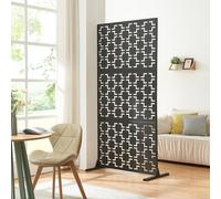 casa.pro Pannello Divisorio per Spazi Interni Schermatura Decorativa con Struttura Traforata Barriera Visiva in Acciaio Schermo Divisore Separé 200 x 100 cm Nero