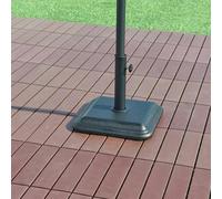 casa.pro Piedistallo per Ombrellone Base di Supporto per Palo da 30 mm / 34 mm / 38 mm / 45 mm con Adattatore e Annelli Restringenti Blocco di Cemento di Forma Quadrata 35x35x5,5 cm Nero