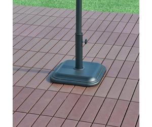 casa.pro Piedistallo per Ombrellone Base di Supporto per Palo da 30 mm / 34 mm / 38 mm / 45 mm con Adattatore e Annelli Restringenti Blocco di Cemento di Forma Quadrata 35x35x4,5 cm Nero