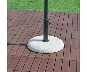 casa.pro Piedistallo per Ombrellone Base di Supporto per Palo da 34/39 / 49/55 mm con Adattatore e Annelli Restringenti Blocco Rotondo di Cemento con Superficie Ghiaiosa - Bianco