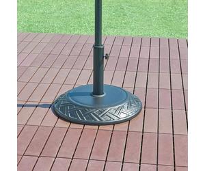 casa.pro Piedistallo per Ombrellone Base di Supporto per Palo da 34/39/49/55 mm con Anelli Restringenti Blocco di Cemento Forma Rotonda Ø50 x 7 cm Nero