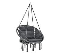 casa.pro Poltrona Sospesa con Cuscini Altezza Completa di Sostegno 135 cm Altalena Relax Poltrona Appendibile per Interno/Esterno - Supporto Fino a 150 kg - Grigio Scuro
