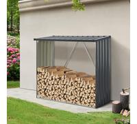 casa.pro Portalegna da Esterno con Tettuccio Deposito per Legna da Ardere Struttura in Acciaio per Accatastare Tronchi da Legnaia 156 x 80 x 152 cm Antracite