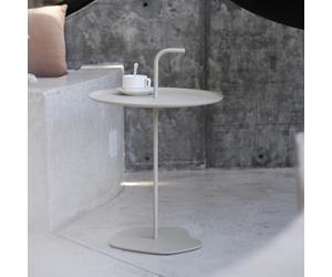 casa.pro Tavolino da Giardino con Manico Tavolo da Caffè con Piano Rotondo da Interno, Esterno per Balcone Terrazza Patio Salotto (AxØ) 57x38 cm in Acciaio - Colore Champagne