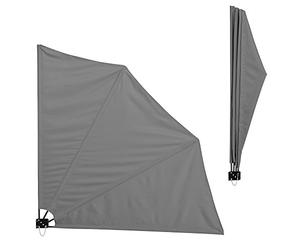 casa.pro Tenda da Sole a Ventaglio per Balcone Schermatura Laterale Richiudibile Pieghevole 160x160 cm Paravento Parasole Protezione Privacy - Grigio
