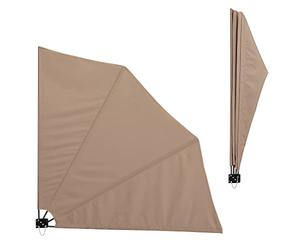 casa.pro Tenda da Sole a Ventaglio per Balcone Schermatura Laterale Richiudibile Pieghevole 160x160 cm Paravento Parasole Protezione Privacy - Marrone