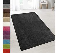 casa pura Barcelona - Tappeto passatoia Shaggy, morbido a pelo lungo per corridoio, camera da letto, per corridoio, cameretta dei bambini, sigillo GUT, 66 x 150 cm, colore nero