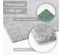 Casa Pura Kunstrasen Teppich 1190g/m² 4mm Grigio 10m Grau Pro
