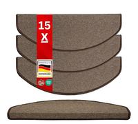 casa pura® London Tappetini per Scale e per gradini per Uso Interno, Disponibili singolarmente o in Confezione da 15 Pezzi, Marrone Chiaro