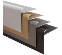 casa pura Profilo per Bordi per Scale, Set da 18 Pezzi, a Forma di F, in Alluminio, per Laminato Safety Listello preforato, 53 mm, Altezza con Un'Altezza di 7 - 8 mm (Oro, 134 cm)