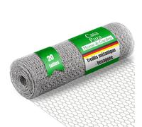 Casa Pura® - Rete per giardino, pollaio e voliera, in metallo galvanizzato, tripla torsione, dimensioni a scelta, maglia sottile, filo zincato, grigio