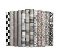 Casa pura - Rivestimento per pavimenti in PVC, pellicola vinilica per mobili e pavimenti, effetto piastrelle, rotolo antiscivolo per pavimenti in PVC (Damier 019D, 200 x 700 cm)