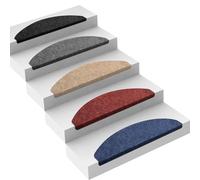 casa pura Tappetini per gradini in fibra tessile, per interni, 1 pezzo, autoadesivo, per gradini, Lipsia, antracite, (semicircolare con labbro)