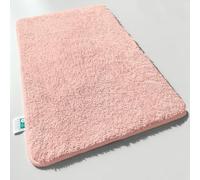 casa pura Tappetino da bagno rosa morbido, morbido, effetto shaggy, tappetino da bagno, antiscivolo, lavabile, per bagno, doccia, 50 x 60 cm, rosa Sky Soft