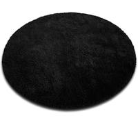 casa pura Tappetino da bagno, rotondo, 120 cm, nero, morbido, tappetino da bagno, antiscivolo, lavabile, per bagno e doccia