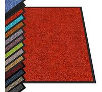 casa pura - Tappetino per Ingresso da interno Rhine tappetino antiscivolo e antipolvere, zerbino d'ingresso per interni, zerbino lavabile e ultra assorbente - Rosso Cocomero - 90 x 300 cm