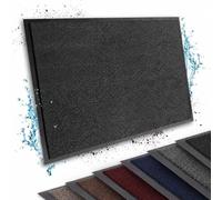 casa pura - Tappeto antiscivolo e antipolvere, zerbino per interni ed esterni, lavabile e ultra assorbente, grigio, nero, 200 x 400 cm