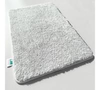 casa pura Tappeto da Bagno a Pelo Lungo, Modello Sky Soft, Morbido, Effetto Shaggy, Antiscivolo, Lavabile, Privo di Sostanze nocive, 16 Colori in 6 Dimensioni (60 x 100 cm, Bianco)