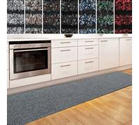 casa pura Tappeto da cucina Granada, resistente, per cucina e corridoio, UVM, tappeto antiscivolo, per tutti i pavimenti, Polipropilene, decorazione da cucina (80 x 350 cm, grigio)