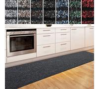 casa pura Tappeto da cucina Granada, resistente, per cucina e corridoio, UVM, tappeto antiscivolo, per tutti i pavimenti, Polipropilene, decorazione da cucina, Anthrazit, 80 x 500 cm