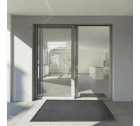 casa pura Tappeto d'ingresso Sky Grigio-Nero, Zerbino assorbente lavabile in lavatrice e antipolvere, retro in TPE resistente e antiscivolo, passando sotto la porta 7 mm di spessore, 60 x 180 cm