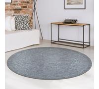 casa pura Tappeto rotondo, 140 cm, grigio chiaro, antiscivolo e piatto, per corridoio, soggiorno, cucina, camera da letto, ideale anche come base per sedia da scrivania, Londra