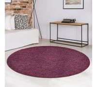casa pura Tappeto rotondo diametro 120 cm, colore rosso vinaccia, antiscivolo e piatto, per soggiorno, cucina, camera da letto, ideale anche come base per sedia da scrivania, Londra