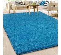 casa pura - Tappeto Shaggy - Tappeto a pelo lungo - Tappeto morbido e spesso - Qualità tedesca - Tappeto morbido per soggiorno e camera da letto - Barcellona (blu, 160 x 160 cm)