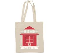 Casa quarantena blocco casa 2020 malattia pandemia Tote Bag Cotone naturale Bianco