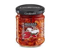 Casa Rinaldi - Sugo all'Aglio, Olio e Peperocino,Condimento per Pasta dal Sapore Piccante, Barattolo da 190 gr