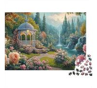 Casa rústica Extra Thick Cardboard Jardín Cascada Arte Jigsaw Puzzle Adults Age 12 Up Brain Training Travel Activity Ideal Gift for Teen Puzzle Lovers 12 18 52x38cm/1000pcs