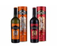 Casa Sant'Orsola - Althaia Vino Rosso e Bianco in Confezione Regalo con Gessetti, Selezione di Uva Italiana, 2x750ml